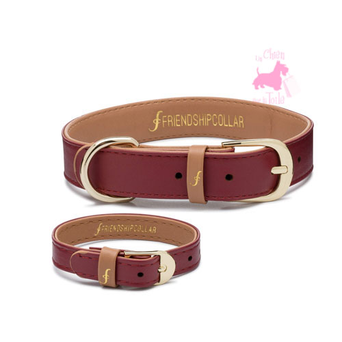 Collier + Bracelet "THE CLASSIC PUP" - Bordeaux - FRIENDSHIPCOLLAR