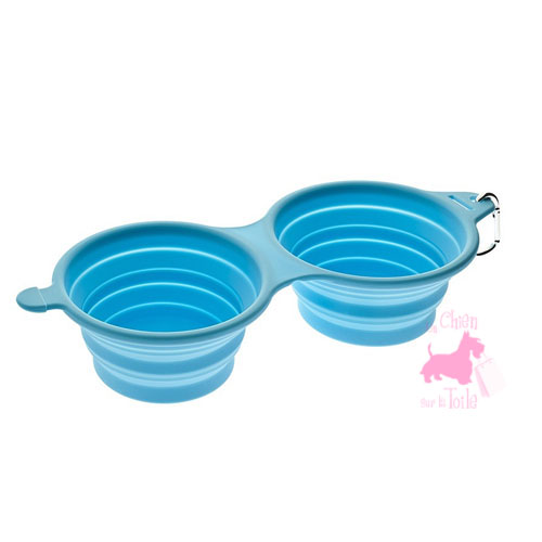 Gamelle double pliable Silicone Bowls - FERRIBIELLA