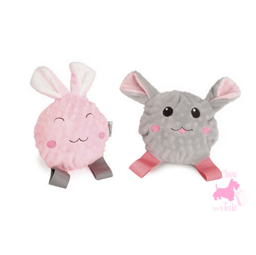 Balle/peluche sonore  picots Lapin/Souris - CAMON