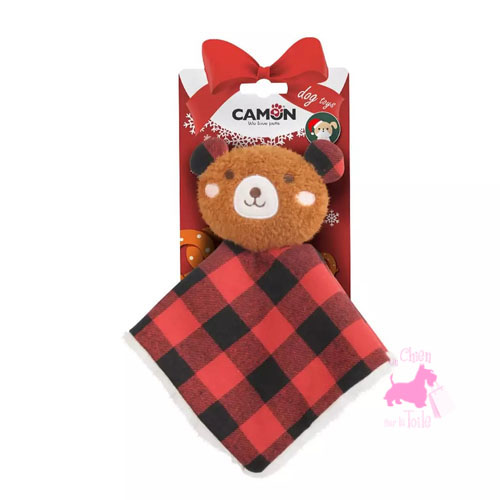 Carré Doudou "Ours brun Tartan" - CAMON 