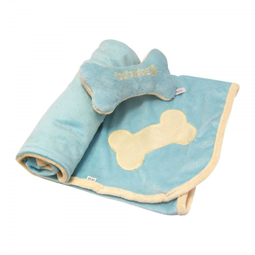 Set Plaid/Jouet Os Puppy Blanket & Toy - FOUFOU DOG  