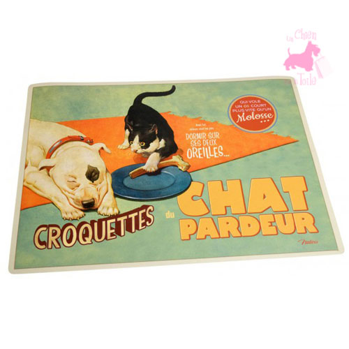 Tapis de gamelle Chat Pardeur