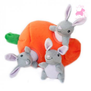 Peluche Puzzle BURROW “Bunny 'n Carrot” - ZIPPY PAWS
