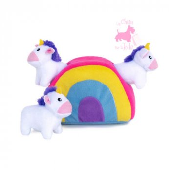 Peluche Puzzle BURROW “Unicorns in Rainbow” - ZIPPY PAWS