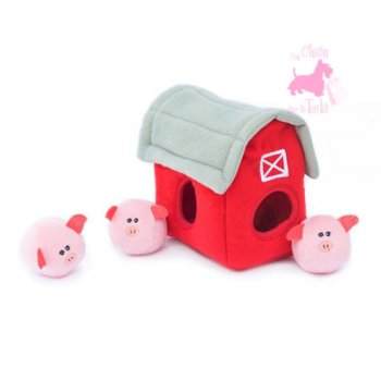 Peluche Puzzle BURROW “Bubble pigs 'n Barn” - ZIPPY PAWS