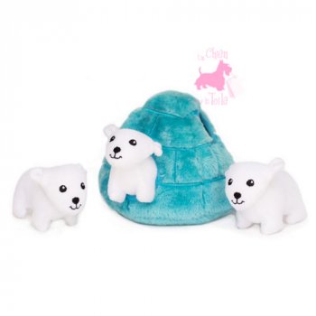 Peluche Puzzle BURROW “Polar Bear Igloo” - ZIPPY PAWS