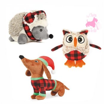 Peluche  Hrisson, Hibou & Teckel Tartan de Nol - RECORD 