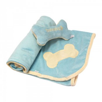 Set Plaid/Jouet Os Puppy Blanket & Toy - FOUFOU DOG  